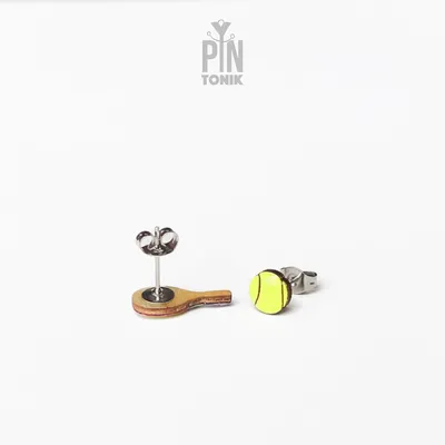 Bijoux - Boucles d'oreilles de tennis dépareillées - Clous d'oreilles raquette et balle - PINTONIK