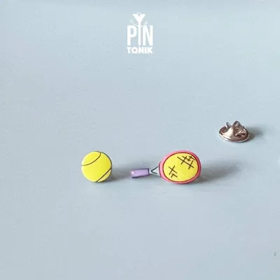 Jewelry - Tennis Lapel Pins - Neon Racket & Ball Pin Set - PINTONIK