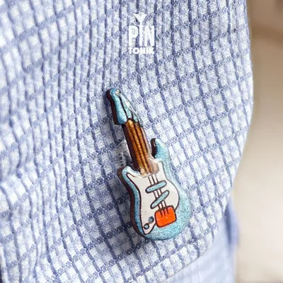 Bijoux - Boutons de manchette guitare électrique - Boutons de manchette musicaux en bois peints à la main - PINTONIK