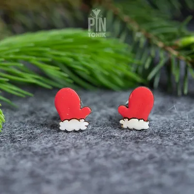 Jewelry - Santa Gloves Funky Earrings - Funny Christmas Stocking Stuffer - PINTONIK