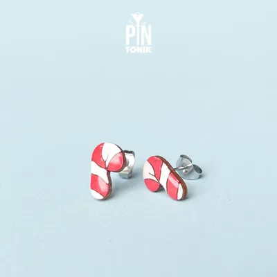 Jewelry - Candy Cane Christmas Earrings - Funny Secret Santa Gift or Stocking Stuffers - PINTONIK