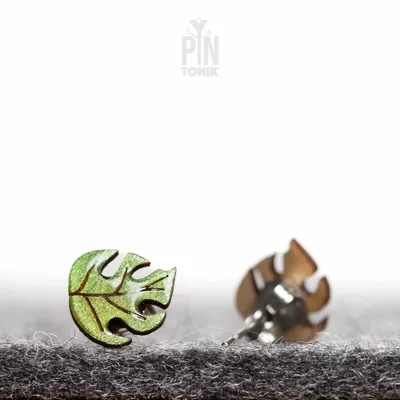 Jewelry - Monstera Stud Earrings - Funny Plant Lover Gift for Mothers Day or Birthday - Monstera Deliciosa - PINTONIK