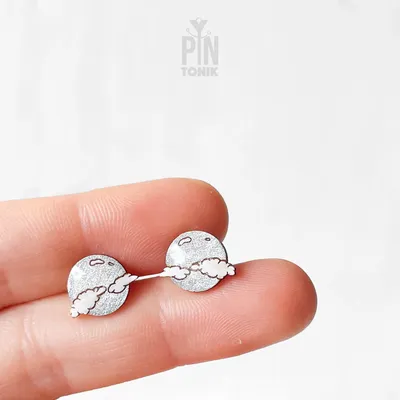 Jewelry - Moon Stud Earrings - Minimalist Boho Dainty Earrings - Christmas Stocking Stuffer or Secret Santa Gift - PINTONIK