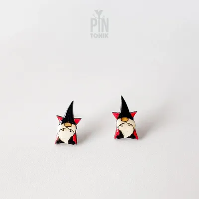 Bijoux - Boucles d'oreilles gnome vampire Dracula - Bijoux gothiques pour Halloween - PINTONIK