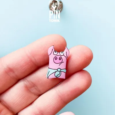 Bijoux - Pin's Cochon Rigolo - Badge Porcinet Animal de la Ferme - PINTONIK