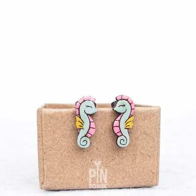 Jewelry - Seahorse Stud Earrings - Coastal Cowgirl Jewelry - 16th Birthday or Bestie gift - Dainty Funky Earrings, - PINTONIK