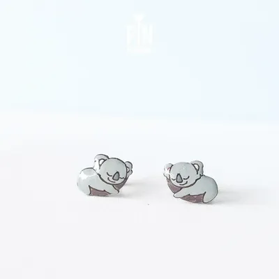 Jewelry - Tiny Koala Stud Earrings - Cute Animal Jewelry - Gift for Koala Bear Lovers - PINTONIK