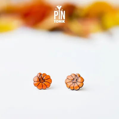Jewelry - Tiny Pumpkin Stud Earrings - Fall Halloween Earrings - PINTONIK