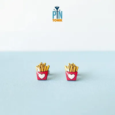 Jewelry - French Fries Earrings - Fun Foodie Gift - Chips Food Jewelry - Snack Studs - PINTONIK