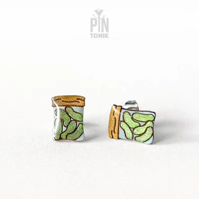 Jewelry - Pickle Earrings - Weird Pickle Accessories - Food Stud Earrings - Vegetable Gifts - PINTONIK
