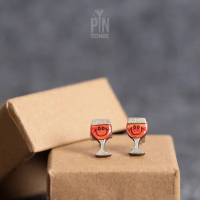 Jewelry - Kawaii Wine Stud Earrings - Quirky Gifts for New Mom or 21st Birthday - Funky Earrings - PINTONIK