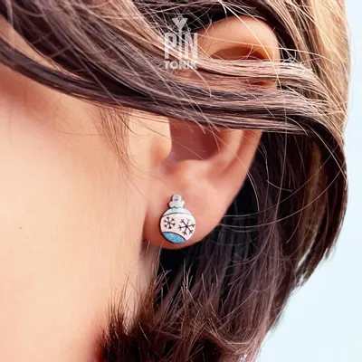 Bijoux - Boucles d'oreilles puces rétro motif Noël - Boucles d'oreilles flocons de neige vintage - Les Fêtes de Noël - PINTONIK