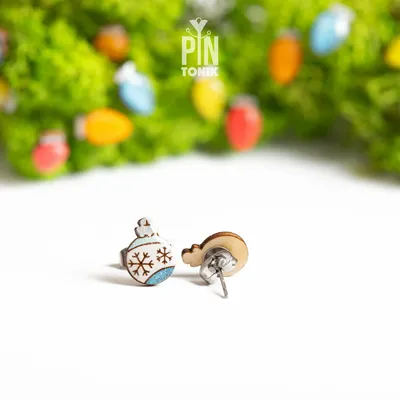 Bijoux - Boucles d'oreilles puces rétro motif Noël - PINTONIK