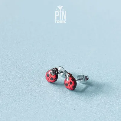 Jewelry - Ladybug Earrings - Ladybird Beetle Stud Earrings - Tiny Insect Jewelry - Good Luck Gifts - PINTONIK