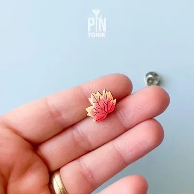 Bijoux - Broche feuille de gland rouge Booch - PINTONIK