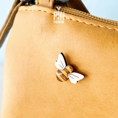 Bijoux - Broche abeille en bois - Broche insecte - PINTONIK