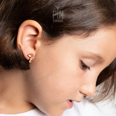 Bijoux - Boucles d'oreilles à clous en forme de champignon rouge - Bijoux en bois style cottagecore - PINTONIK