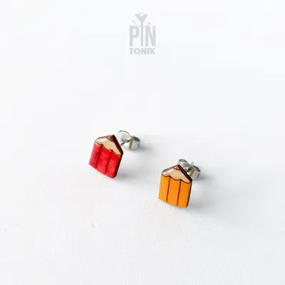 Jewelry - Mismatched Pencils Funky Earrings - Quirky Teenage Girl or Teacher Appreciation Gifts - PINTONIK
