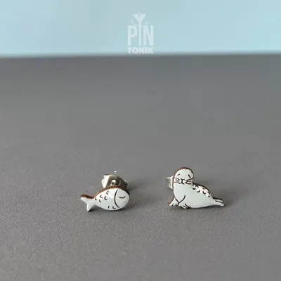 Bijoux - Boucles d'oreilles lamantin - Bijoux phoques amusants - Boucles d'oreilles dépareillées d'été - Cadeaux amusants sur le thème des animaux marins - PINTONIK