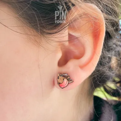 Jewelry - Quirky Cow Stud Earrings - Wooden Animal Jewelry - PINTONIK