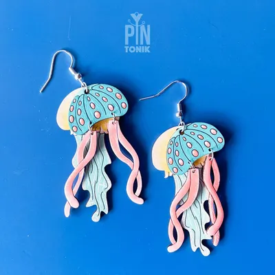 Bijoux - Boucles d'oreilles méduses colorées - Bijoux pour une fête sur la plage - PINTONIK