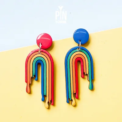 Jewelry - Fun Rainbow Earrings - Mismatched Gay Pride Earrings - Colorful Summer Jewelry - PINTONIK