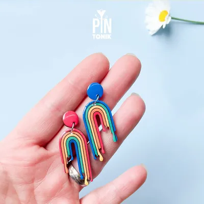 Jewelry - Fun Rainbow Earrings - Mismatched Gay Pride Earrings - Colorful Summer Jewelry - PINTONIK