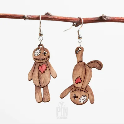 Jewelry - Quirky Voodoo Doll Earrings - Spooky Witchcraft Jewelry - PINTONIK