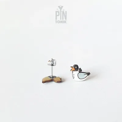 Jewelry - Fun Seagull Earrings - Mismatched Beach Stud Earrings - Funny Birds Ocean Jewelry - PINTONIK