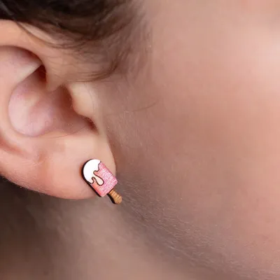 Jewelry - Ice Cream Earrings - Fun Summer Stud Earrings - Miniature Food Popsicle Jewelry - PINTONIK