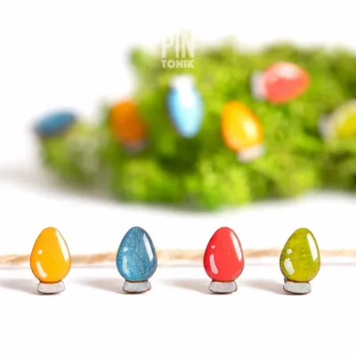 Jewelry - Christmas Lights Stud Earrings - Funny Holiday Jewelry - Christmas Light Bulbs - PINTONIK