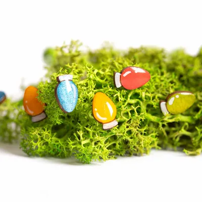Jewelry - Christmas Lights Stud Earrings - Funny Holiday Jewelry - Christmas Light Bulbs - PINTONIK