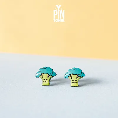 Jewelry - Quirky Broccoli Stud Earrings - Miniature Food Jewelry - PINTONIK