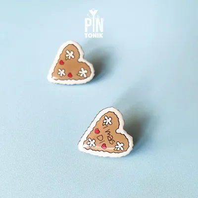 Jewelry - Gingerbread Heart Oktoberfest Pin - Sugar Cookie Christmas Brooch - PINTONIK