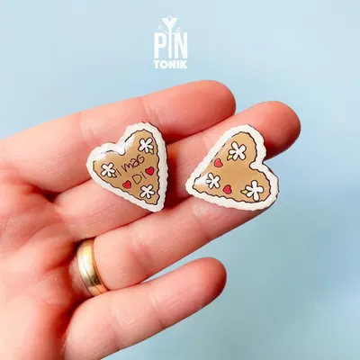 Jewelry - Gingerbread Heart Oktoberfest Pin - Sugar Cookie Christmas Brooch - PINTONIK