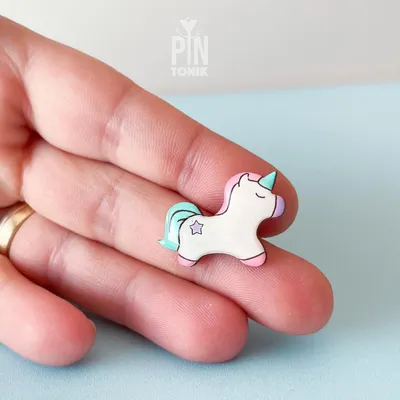 Jewelry - Wood Unicorn Pin - Magical Fantasy Jewelry - Pastel Fairy Tale Brooche for Ita Bag - PINTONIK