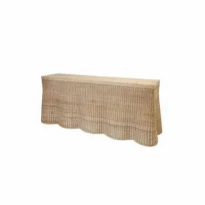 Consoles - Rattan Scalloped Console - ISHELA