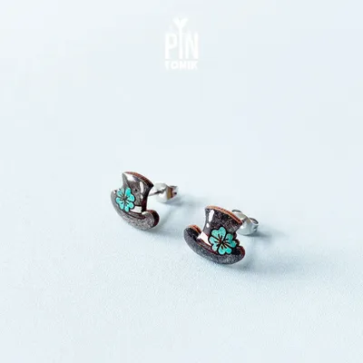 Jewelry - St Patricks Day Shamrocks Earrings - Leprechaun Irish Hat Jewelry - Good Luck Gift - PINTONIK