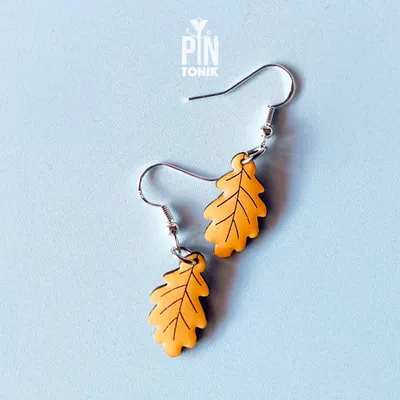 Jewelry - Acorn Earrings - Cottagecore Jewelry - Whimsical Yellow Dangle Fall Leaves - Good Luck Charm - PINTONIK