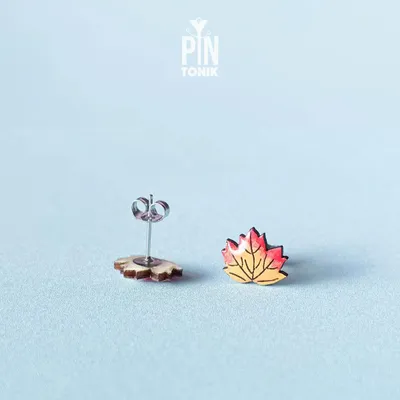 Bijoux - Boucles d'oreilles Feuille d'érable - PINTONIK