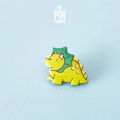 Jewelry - Triceratops Pin - Dinosaur Paleontology Gifts - Fun Animal Brooch - PINTONIK