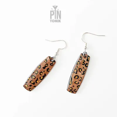 Jewelry - Animal Print Dangle Earrings - Retro Leopard Jewelry - Safari Animal Lover - PINTONIK