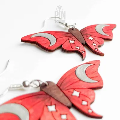 Bijoux - Boucles d'oreilles papillon lune fantaisistes - Bijoux papillon bohèmes - PINTONIK