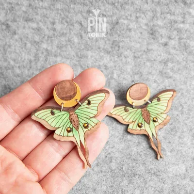 Bijoux - Boucles d'oreilles papillon Lune - PINTONIK