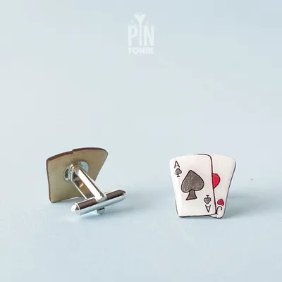 Jewelry - Ace of Spades Cufflinks - Hand-Painted Wooden Poker Gifts - PINTONIK