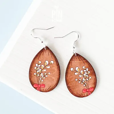 Jewelry - Easter Pussy Willow Earrings - Spring Boho Jewelry - Floral Mother's Day Gift - PINTONIK