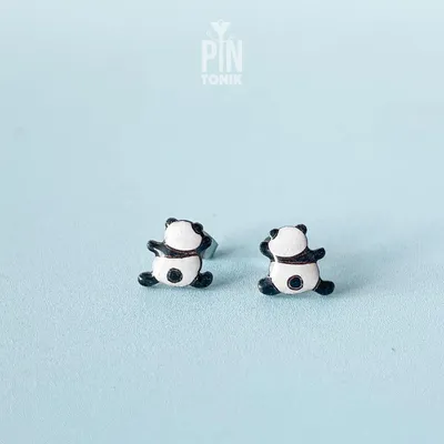 Jewelry - Funny Panda Earrings - Wood & Stainless Steel Animal Jewelry - PINTONIK