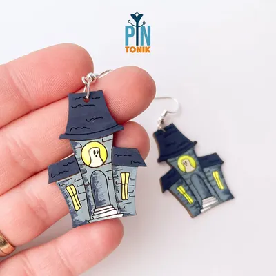 Bijoux - Boucles d'oreilles fantôme de maison hantée - PINTONIK