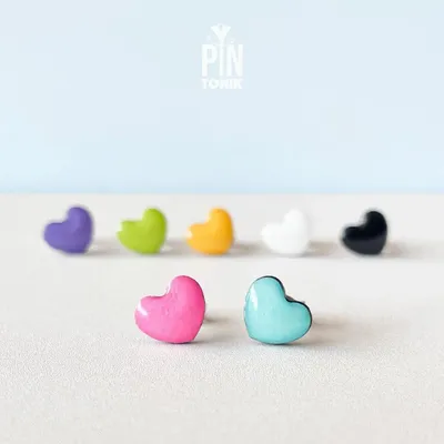 Jewelry - Small Heart Earrings - Tiny Love Studs - Fun Summer Jewelry, Valentine or Christmas Gifts - PINTONIK