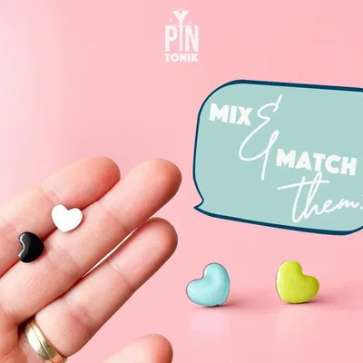 Jewelry - Small Heart Earrings - Tiny Love Studs - Fun Summer Jewelry, Valentine or Christmas Gifts - PINTONIK